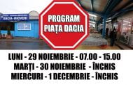 Programul de funcționare al Pieței “Dacia” din Mioveni de Sf. Andrei și Ziua Națională